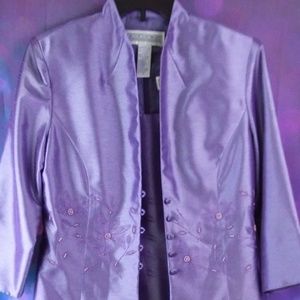 Jessica Howard 2 Piece Set Purple Dress with Beaded Jacket Gown Ladies Size 6